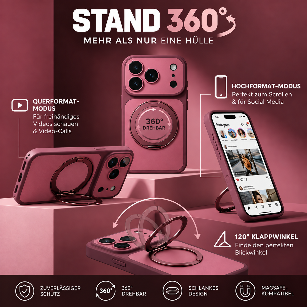 Stand 360° MagSafe - iPhone Hülle